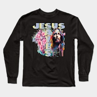 Jesus Saves My God King My Lord My Savior Faith Christ Christian Long Sleeve T-Shirt